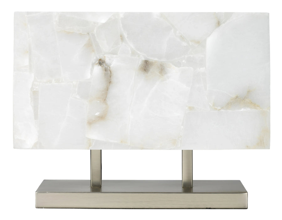 SwayLiving Ghost Horizon Alabaster Table Lamp, Silver TABLE LAMPS