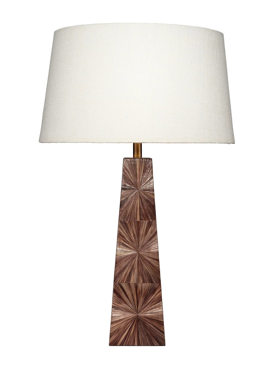 SwayLiving Palm Marquetry Table Lamp with Linen Shade TABLE LAMPS