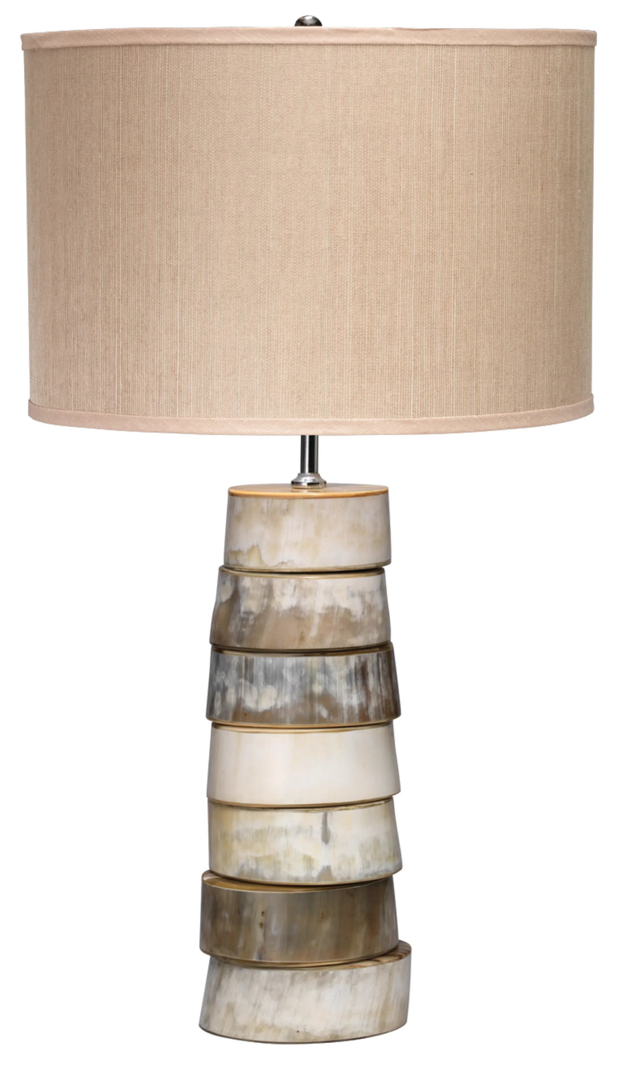 SwayLiving Stacked Horn Table Lamp with Elephant Drum Shade TABLE LAMPS