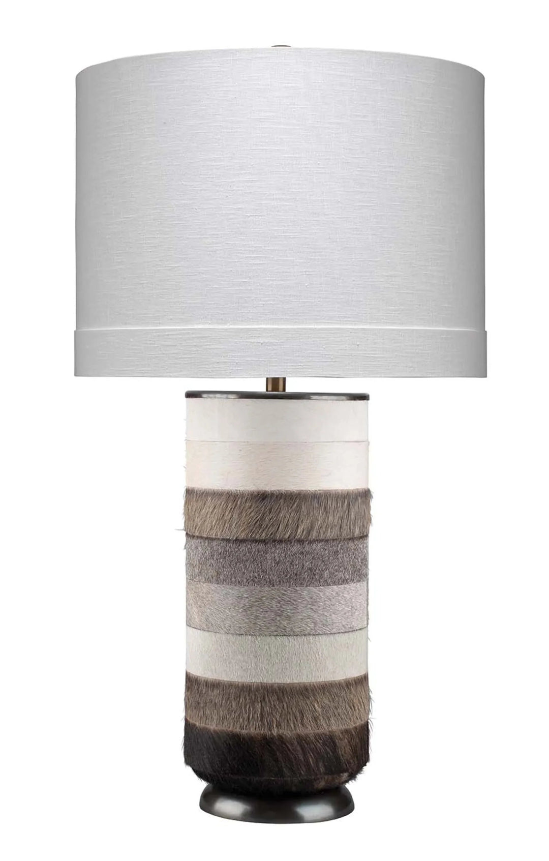 SwayLiving Winslow Hide Table Lamp with Linen Shade, Grey and White TABLE LAMPS