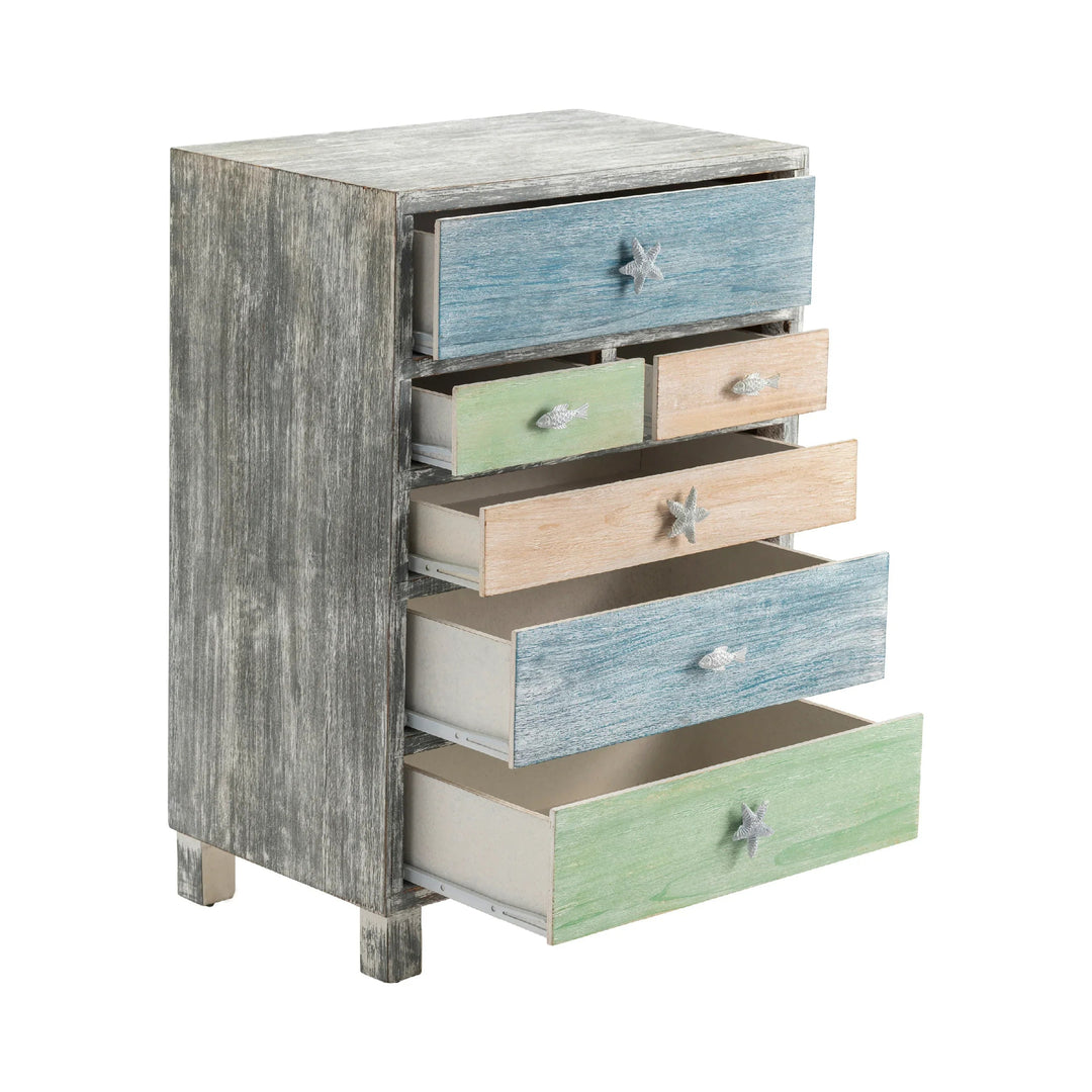 SwayLiving 6-Drawer Weathered Accent Chest DRESSERS