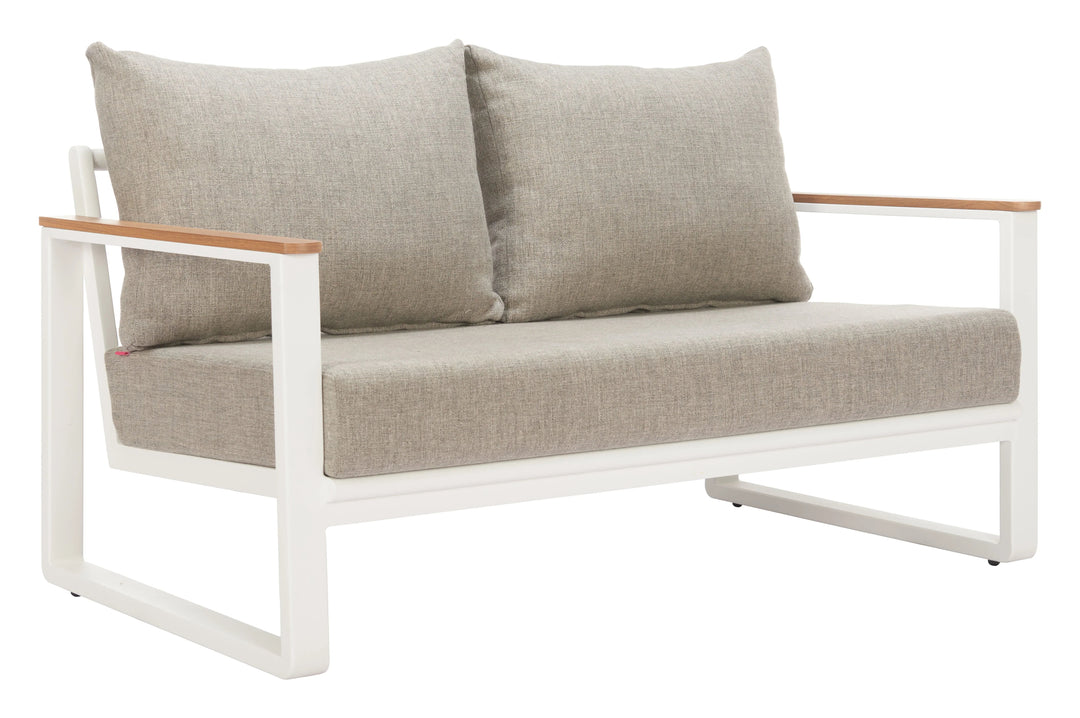 SwayLiving Welt Sofa Taupe & White SOFAS + SECTIONALS