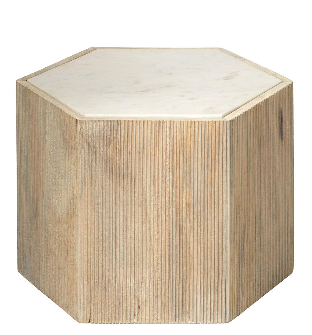 SwayLiving Argan Wood Hexagon Table, Medium ACCENT TABLES