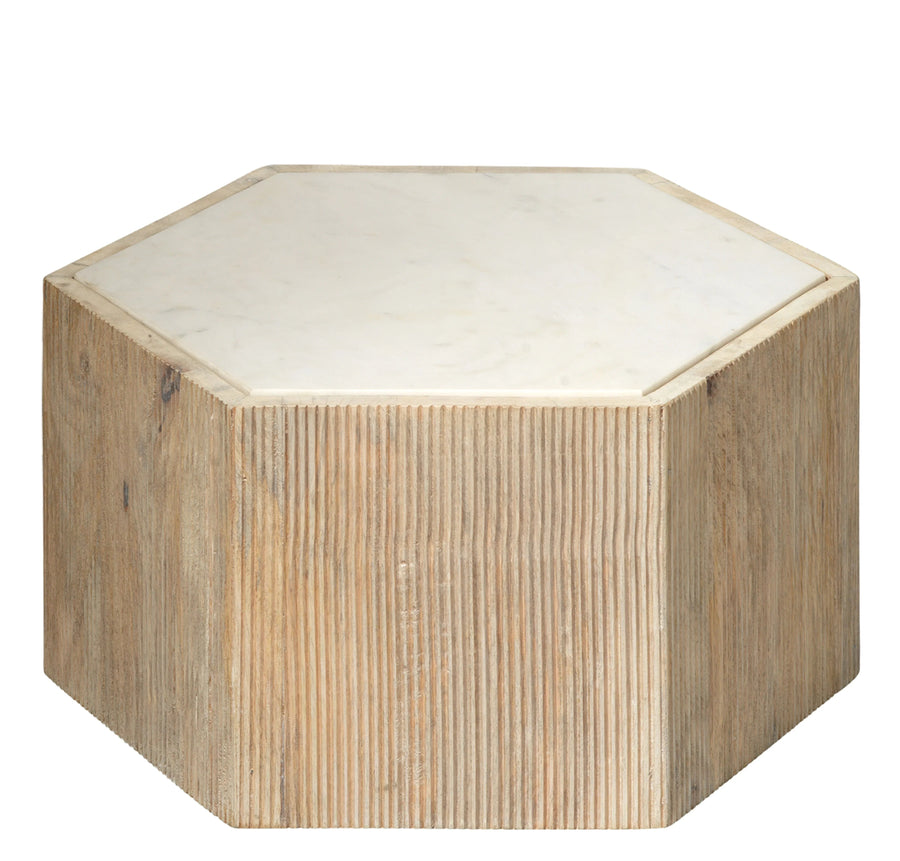 SwayLiving Argan Wood Hexagon Table, Small ACCENT TABLES