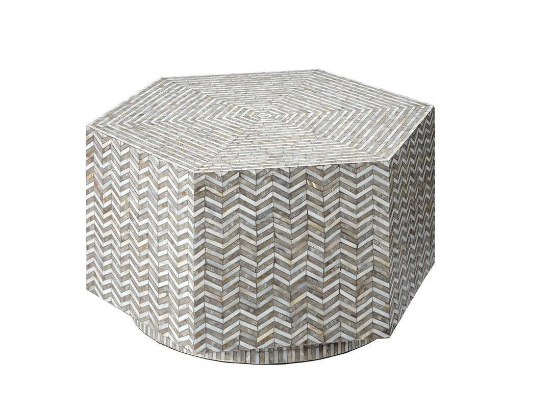 SwayLiving Brando Mother of Pearl Hexagon Coffee Table COFFEE TABLES