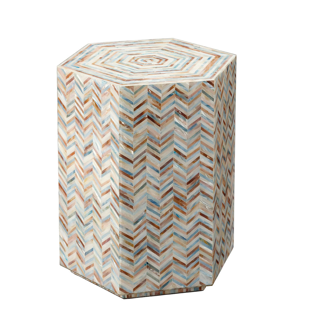 SwayLiving Hepburn Mother of Pearl Hexagon Side Table ACCENT TABLES