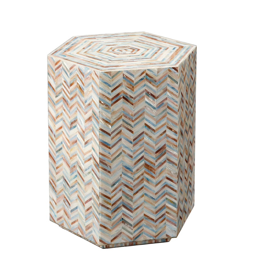 SwayLiving Hepburn Mother of Pearl Hexagon Side Table ACCENT TABLES
