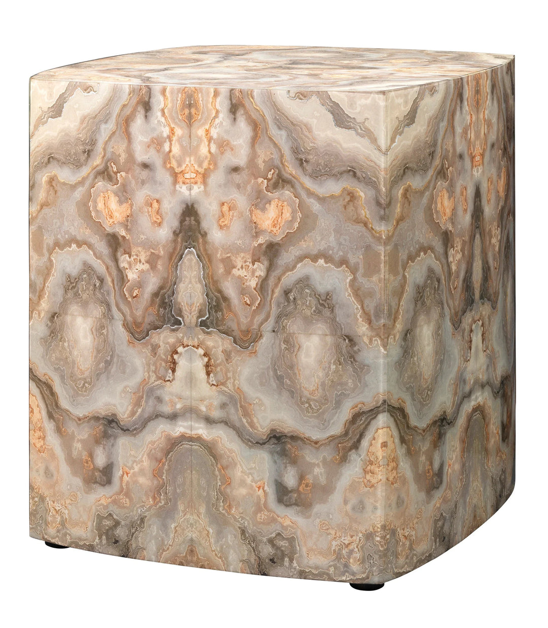 SwayLiving Ink Blot Faux Marble Side Table, Cream ACCENT TABLES