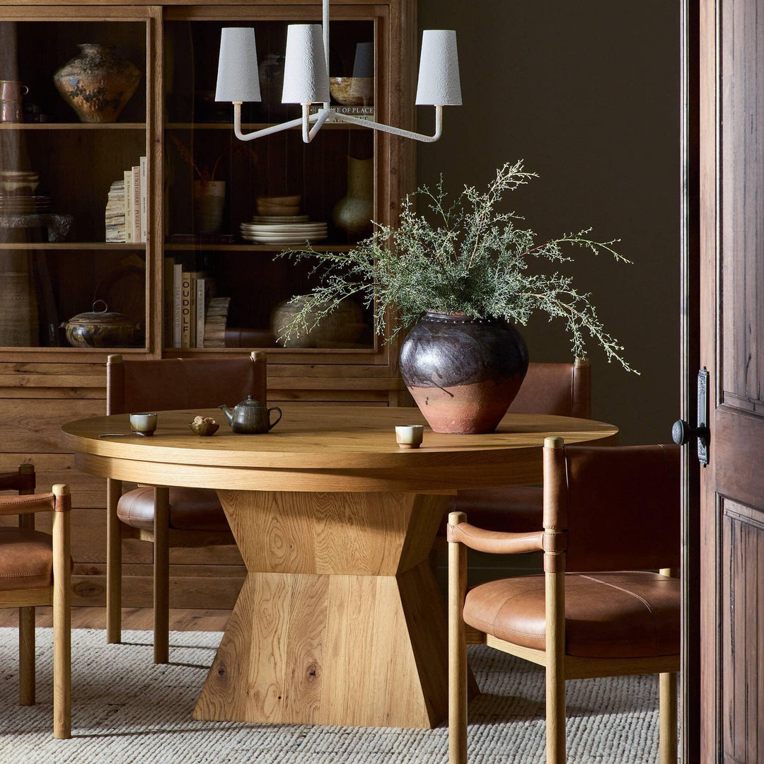 Leif Round Extension Dining Table 60" - SwayLiving