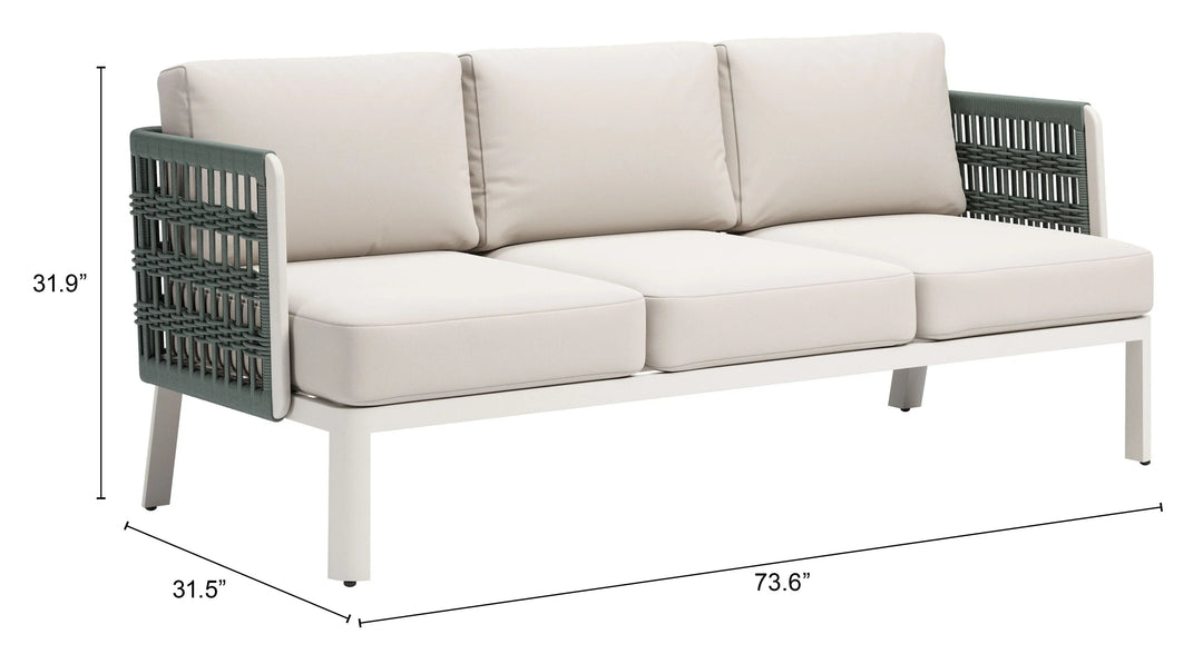SwayLiving Bridgehampton Sofa White OUTDOOR SOFAS + SECTIONALS
