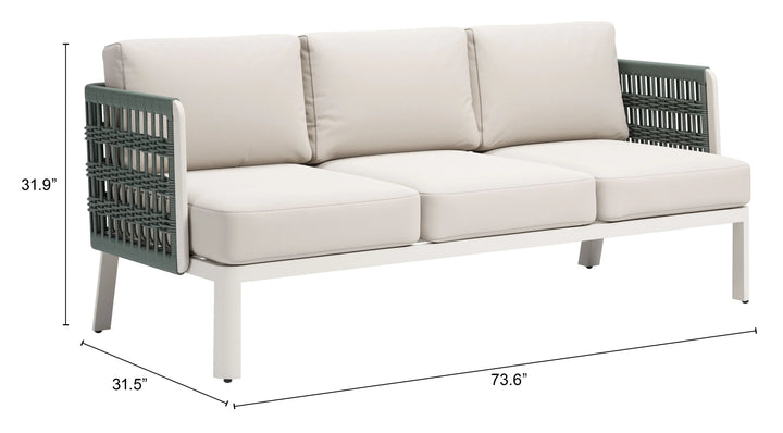 SwayLiving Bridgehampton Sofa White OUTDOOR SOFAS + SECTIONALS