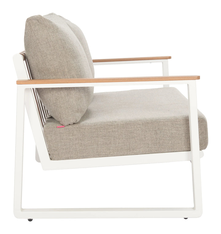 SwayLiving Welt Sofa Taupe & White SOFAS + SECTIONALS