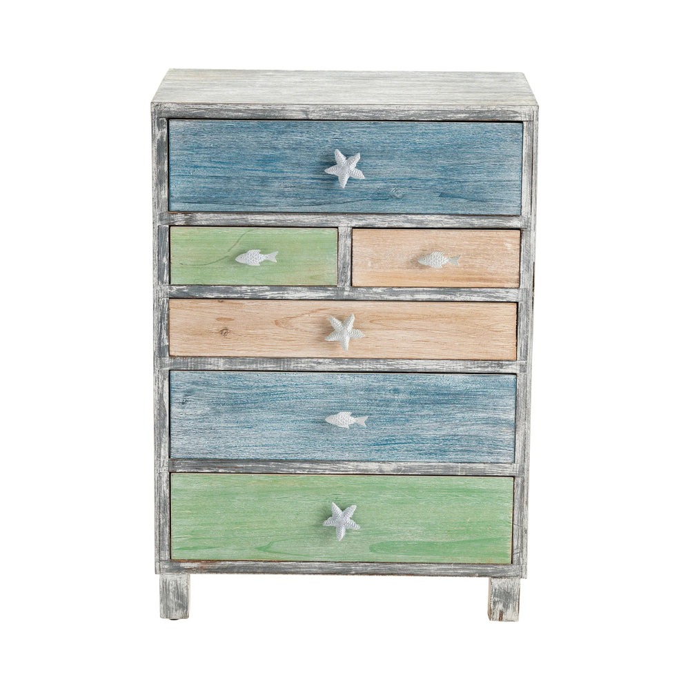 SwayLiving 6-Drawer Weathered Accent Chest DRESSERS