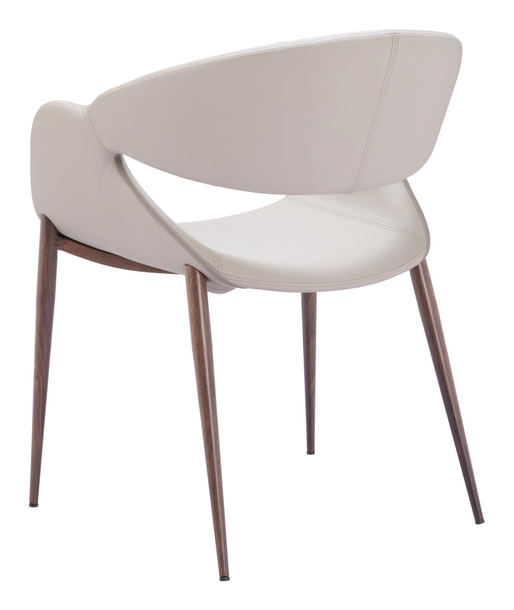 Limay Dining Chair (Set of 2) Beige & Walnut