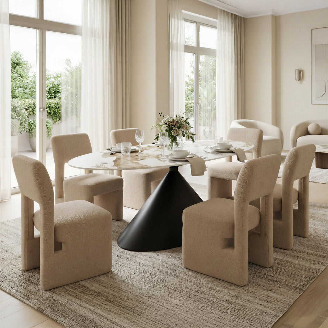 Armana Dining Table White & Brown