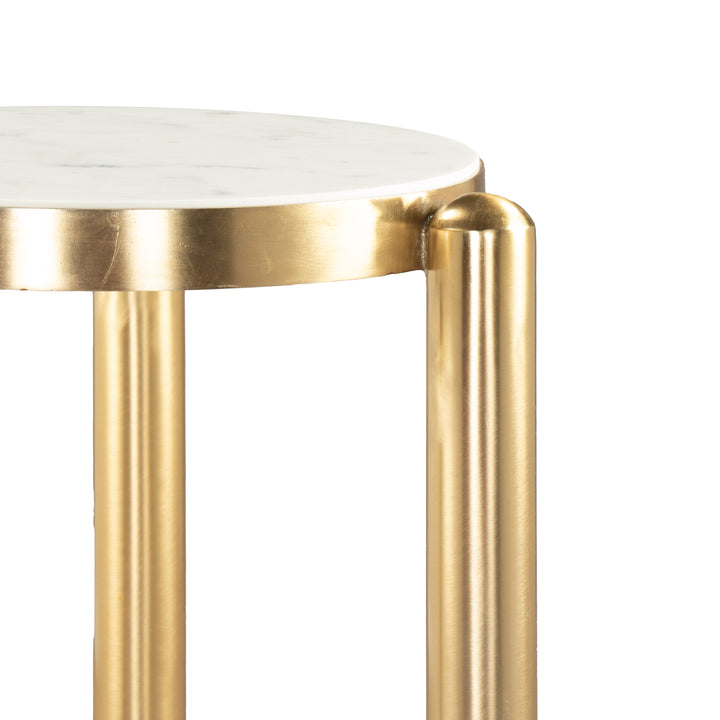 Noan Side Table White & Gold