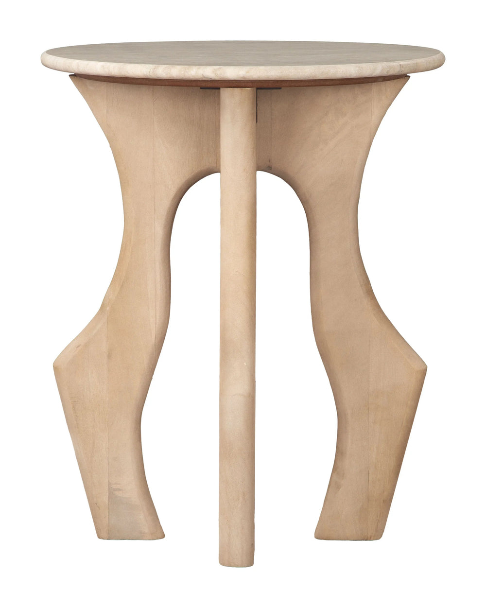 SwayLiving Eda Side Table White & Natural ACCENT TABLES