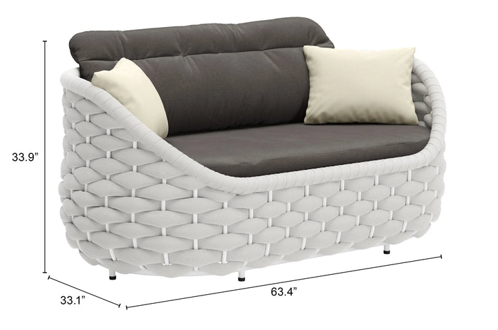 SwayLiving Coral Reef Loveseat Gray OUTDOOR SOFAS + SECTIONALS