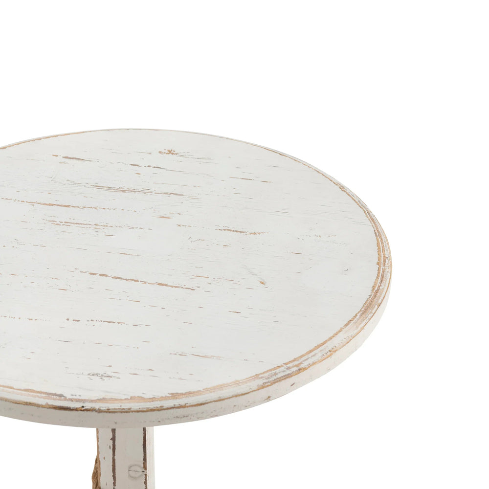 SwayLiving White Anchor Pedestal Accent Table ACCENT TABLES