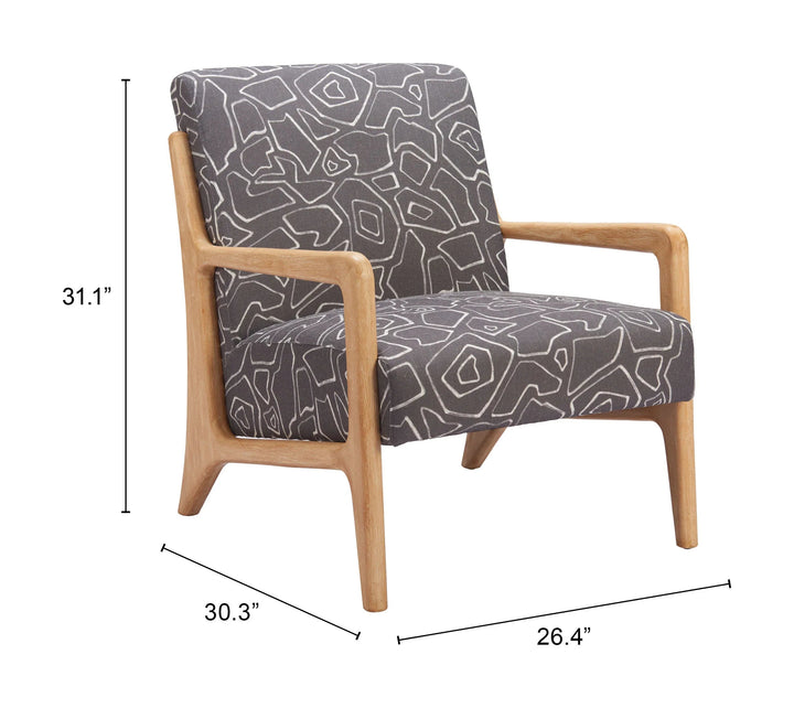 SwayLiving Runa Accent Chair Gray & Natural ACCENT + LOUNGE CHAIRS