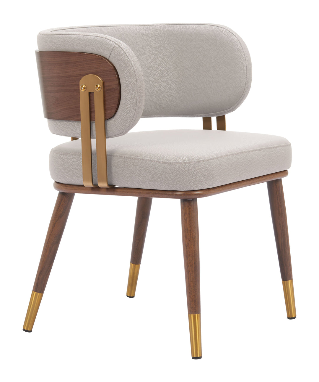 Brew Dining Chair Beige & Walnut