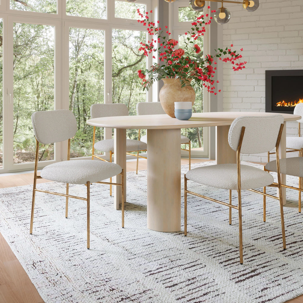 SwayLiving Sydhavnen Dining Chair Cream & Gold - Set of 2 DINING CHAIRS