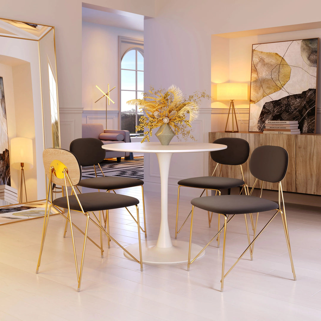 SwayLiving Georges Dining Chair (Set of 2) Gray & Gold DINING CHAIRS
