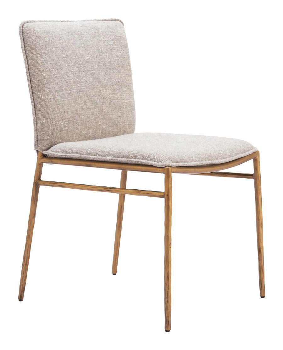 SwayLiving Nordvest Dining Chair Beige & Gold - Set of 2 DINING CHAIRS
