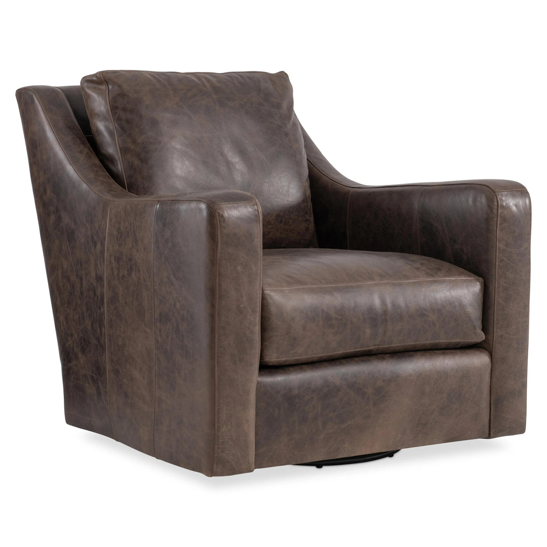 SwayLiving - Ventura Leather Swivel Chair - 352SLO | SwayLiving
