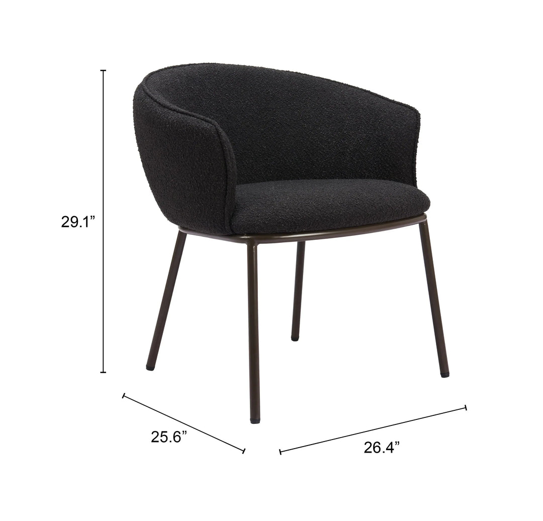 SwayLiving Essen Dining Chair Black & Bronze - Set of 2 DINING CHAIRS