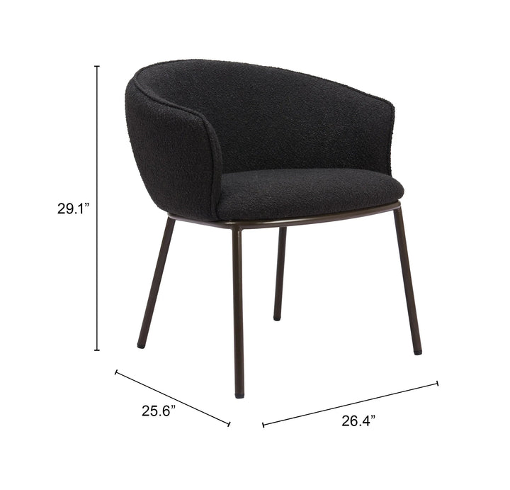 SwayLiving Essen Dining Chair Black & Bronze - Set of 2 DINING CHAIRS