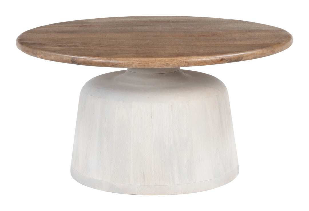 SwayLiving Goblet Coffee Table Brown & White COFFEE TABLES