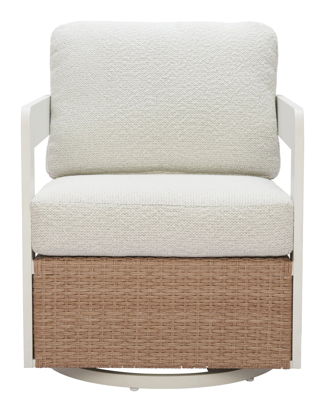 SwayLiving Gelo Swivel Chair White & Brown outd