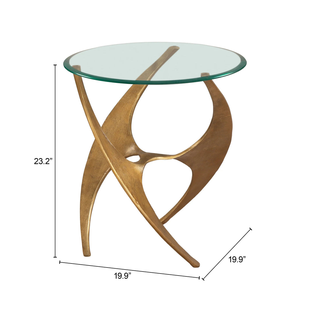 SwayLiving Sabel Side Table Gold ACCENT TABLES