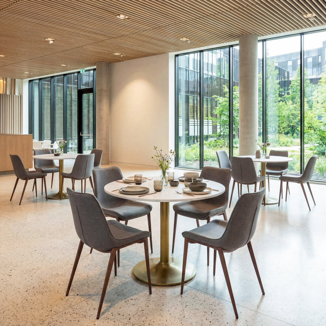 Fullerton Dining Table White & Gold
