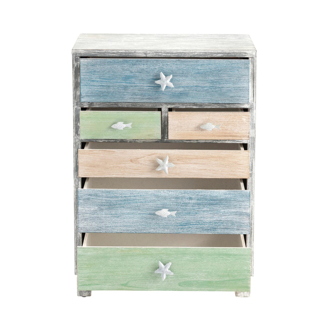 SwayLiving 6-Drawer Weathered Accent Chest DRESSERS