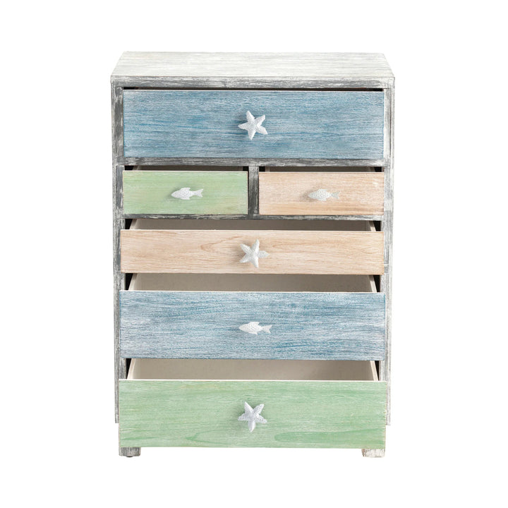 SwayLiving 6-Drawer Weathered Accent Chest DRESSERS