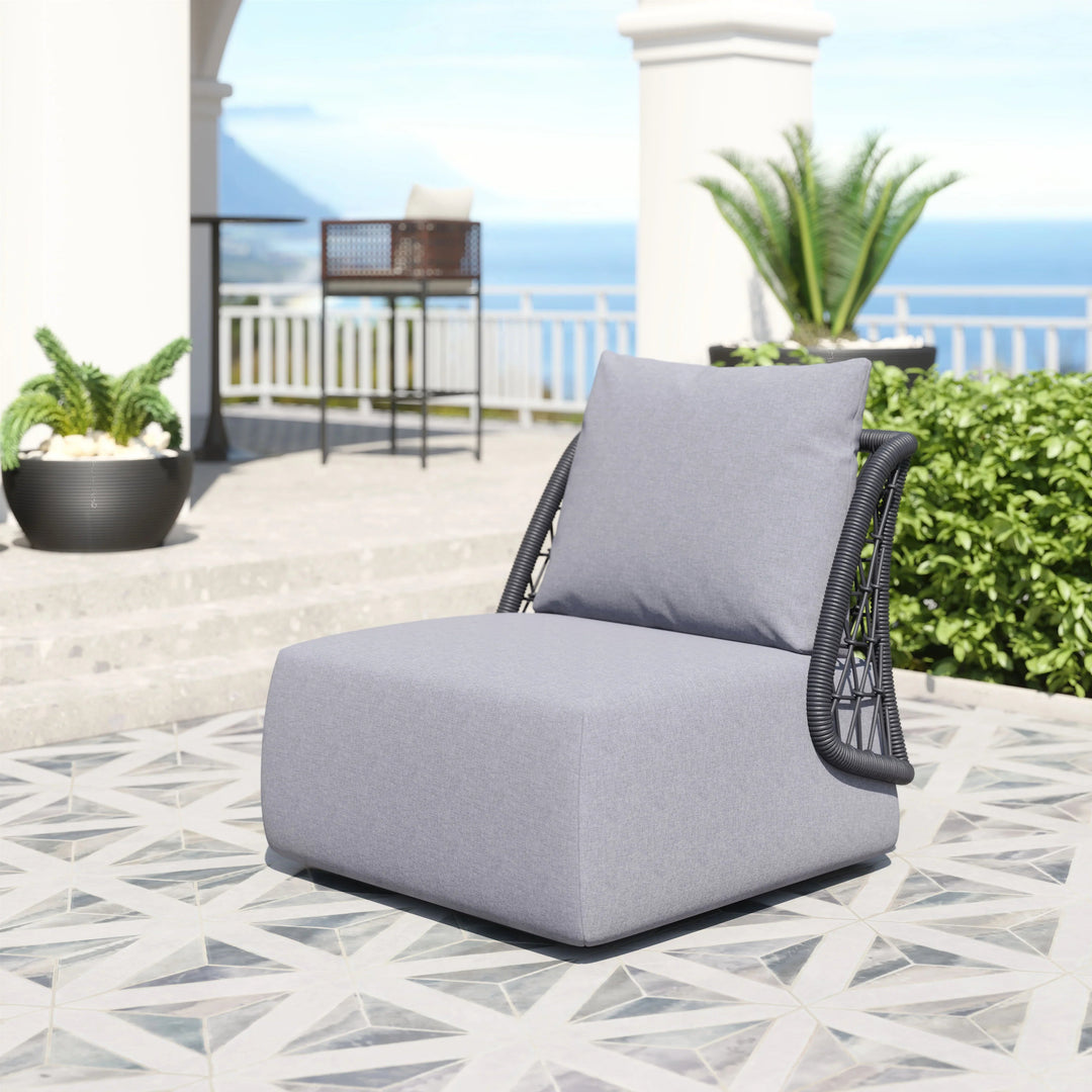 SwayLiving Mekan Accent Chair Gray OUTDOOR CHAISE LOUNGES