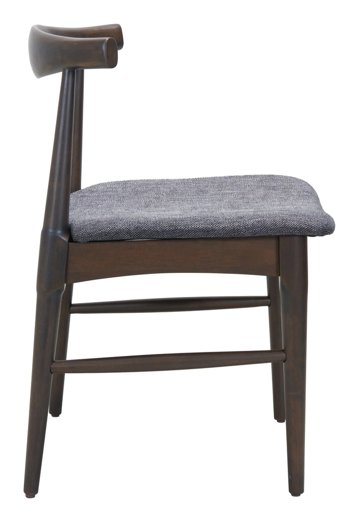 SwayLiving Tuzka Dining Chair (Set of 2) Gray & Espresso DINING CHAIRS