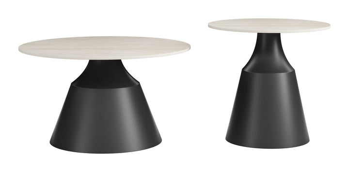 Camella Coffee Table Set (2-Piece) Light Beige & Black