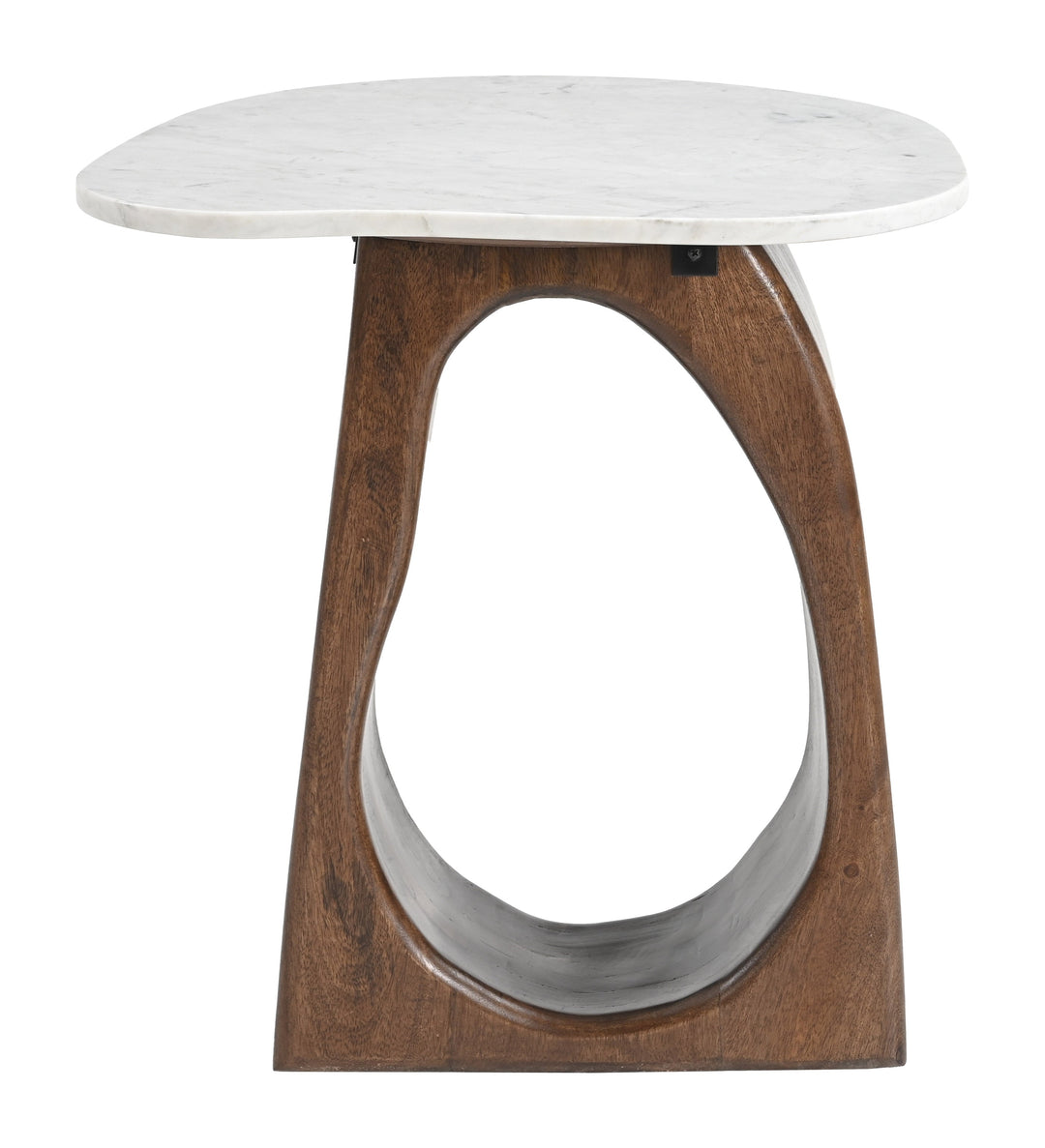 Vara Side Table White & Walnut
