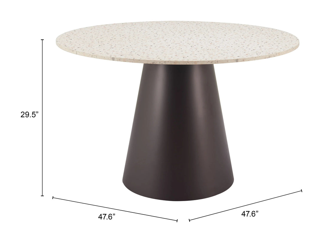 SwayLiving Jorf Dining Table Beige & Bronze DINING TABLES