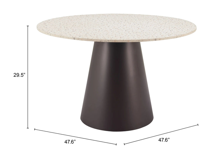 SwayLiving Jorf Dining Table Beige & Bronze DINING TABLES