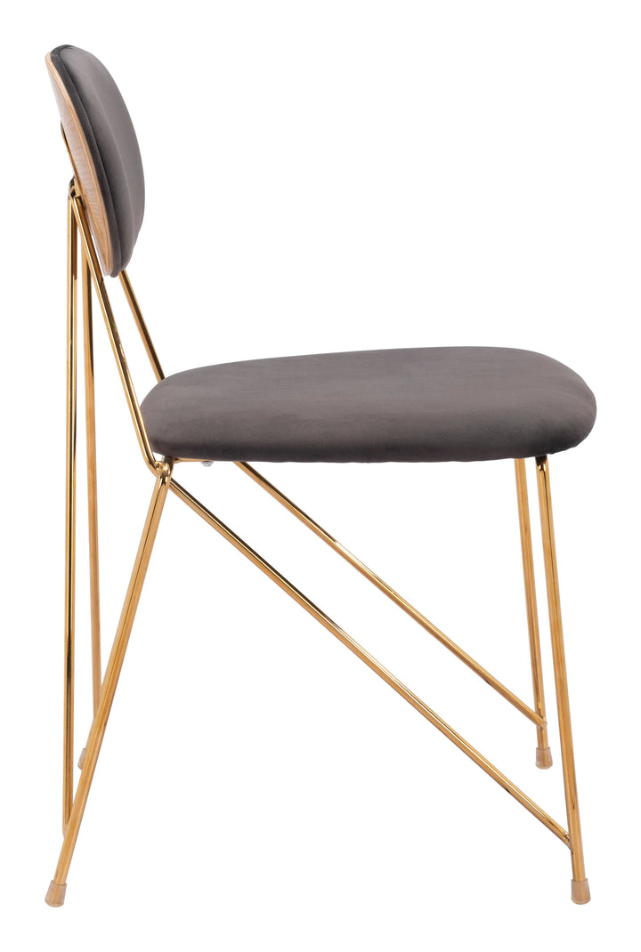SwayLiving Georges Dining Chair (Set of 2) Gray & Gold DINING CHAIRS