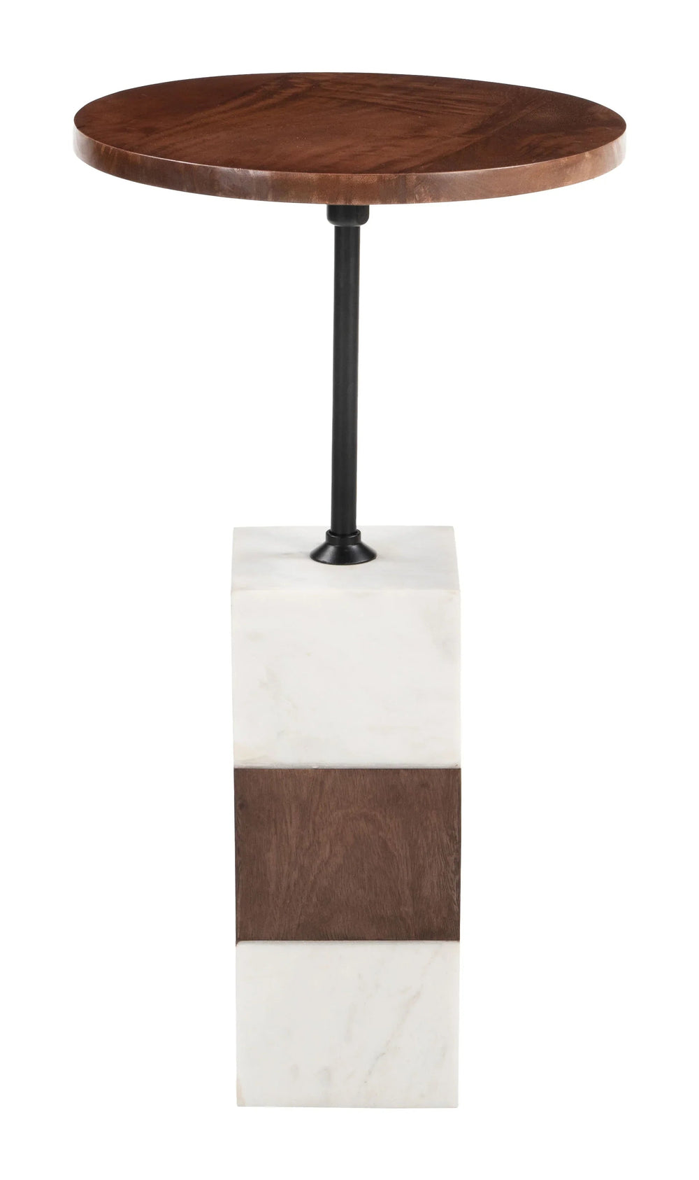 SwayLiving Stuk Side Table Brown & White ACCENT TABLES