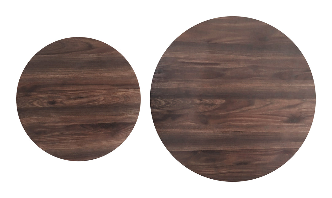 Rosk Coffee Table Set (2-Piece) Walnut & Black