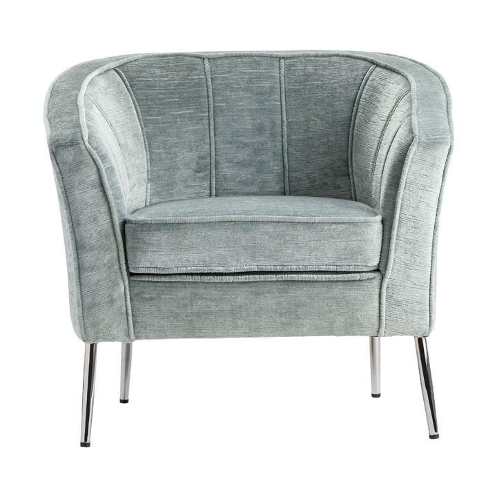 SwayLiving Seafoam Barrel Chair With Chrome Tapered Legs Accent Chairs