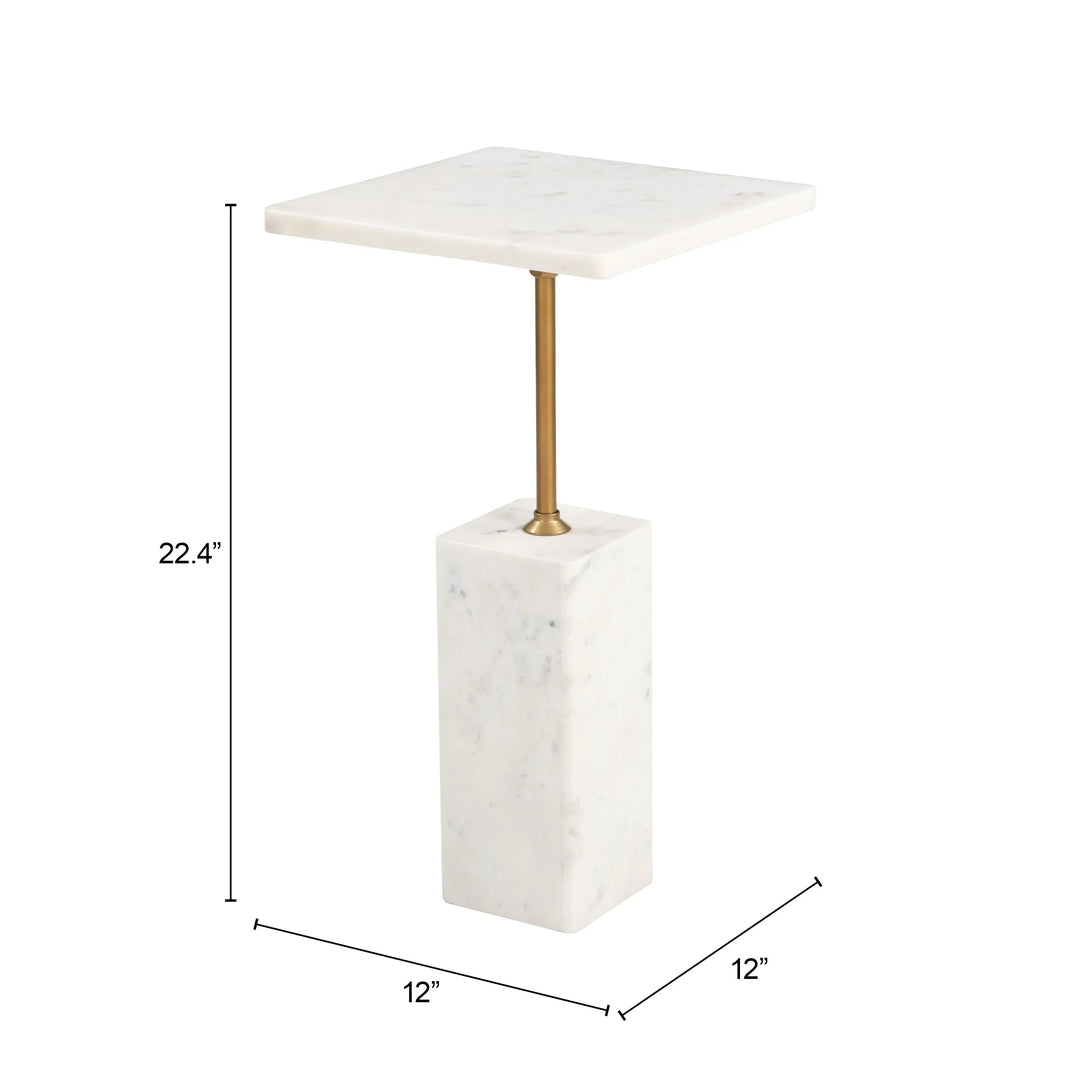 SwayLiving Naht Side Table White ACCENT TABLES