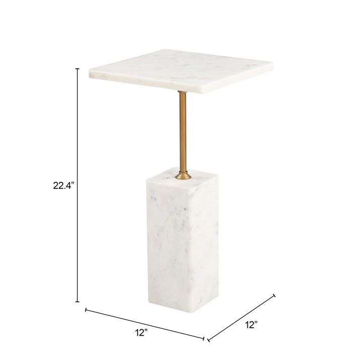 SwayLiving Naht Side Table White ACCENT TABLES