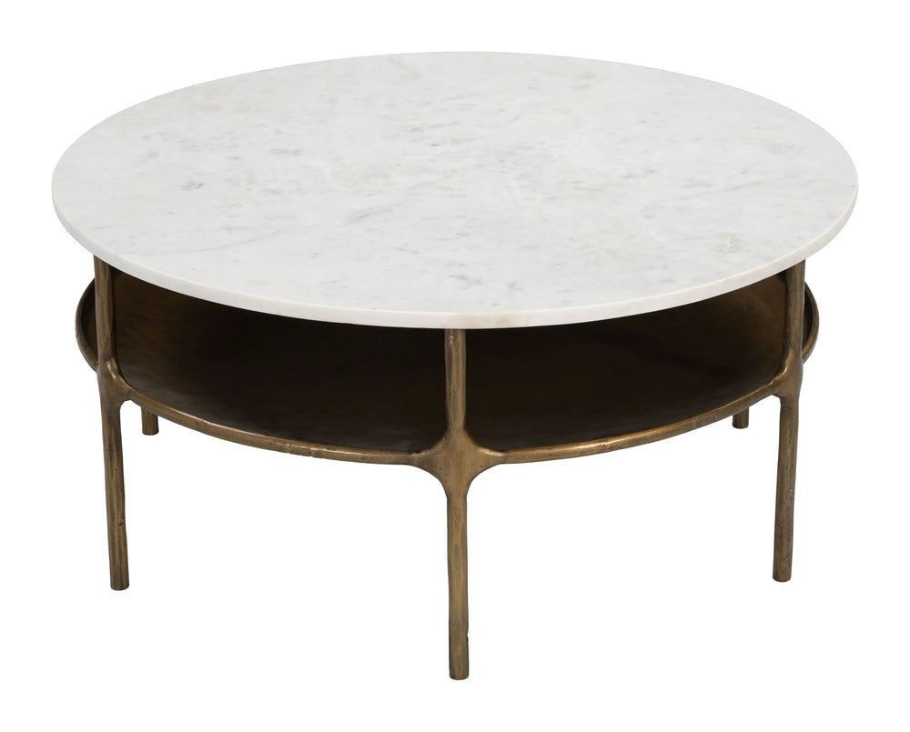 SwayLiving Bild Coffee Table White & Brass COFFEE TABLES